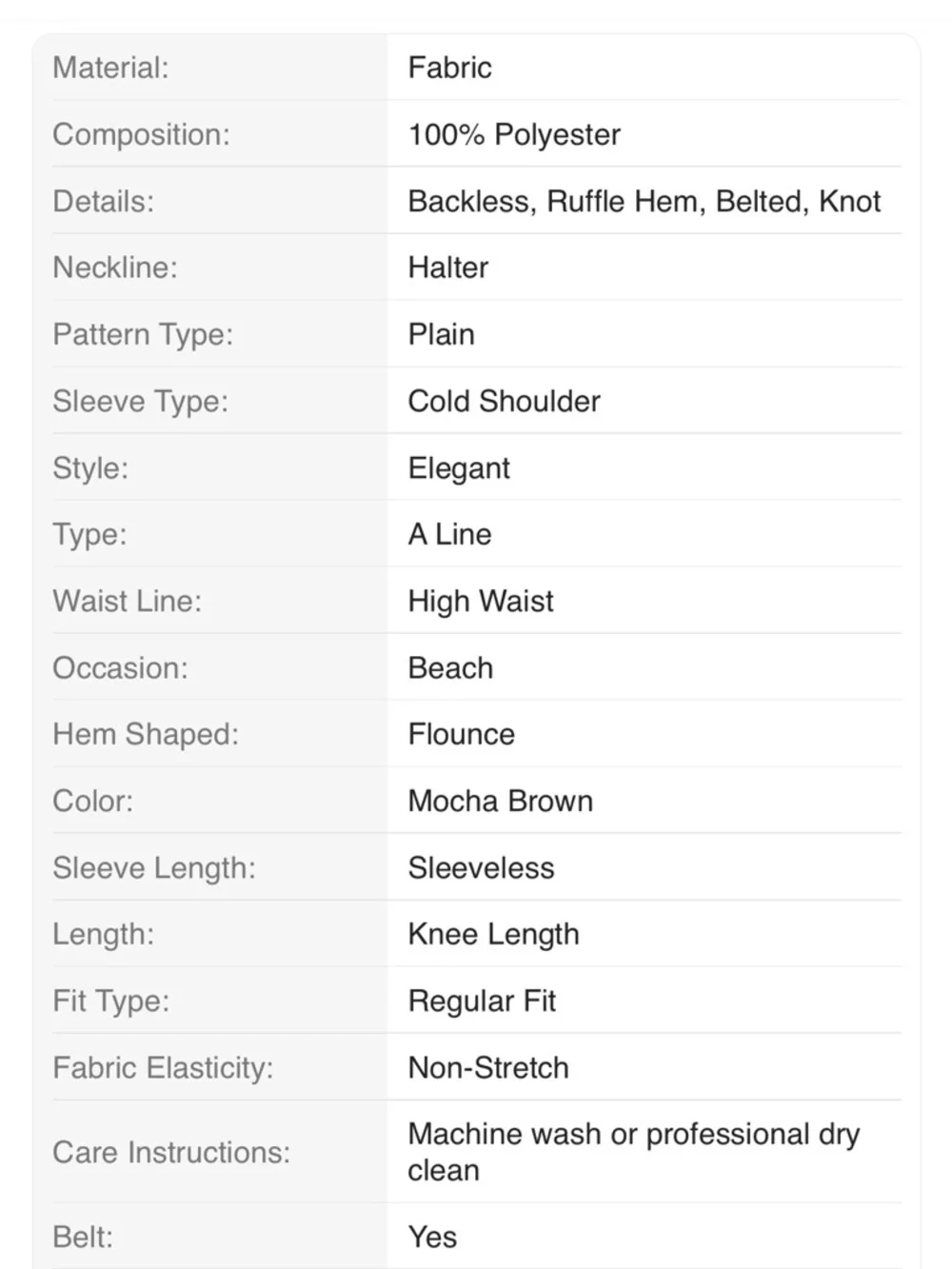 Sleek Halter Tie-Waist Midi Dress in Taupe - Picture 3 of 5